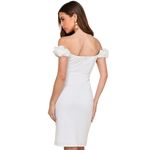 Lulus  Pretty Presence White Off-the-Shoulder Floral Strap Mini Dress size S NWT Photo 5