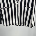 Umgee  Black White Striped single button Blazer L casual costume contemporary Photo 4