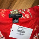 Jessica Howard  linen blend button up dress red NWOT SZ 10 casual dress wedding‎ Photo 4