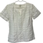 J.Crew  Women's White Textured Short Sleeve Top Photo 0