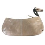 Fossil Tan Genuine Leather Boho Chained Flower Embroidered Wristlet Clutch Purse Photo 2