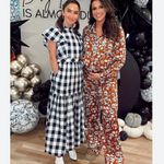 EXPRESS x Ladygang The Great Nightingale Navy Gingham Plaid Maxi Dress size 00 Photo 4