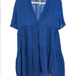 by Anthropologie Cobalt Blue Tiered Mini Dress Boho Lightweight Effortless XXS Photo 9