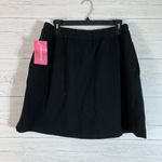 Woman Within NWT  black skort cotton blend size M elastic waist stretchy pockets Photo 1