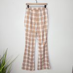Missguided NEW NWT Orange Check Flared Trousers Size 2 Indie Y2K Schoolgirl Photo 5