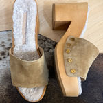 Veronica Beard VERNICA BEARD Hannalee Sherpa Suede Open Toe Mule Clog with Sherpa Size 5.5 Photo 0