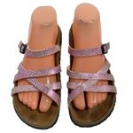 Birkenstock Betula Pink Strappy sandals 38 US 7 Slip On Beach Walking Comfy Photo 11