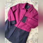 Brooks Brothers 346 Car Coat Wool trench 2 Color blocked midi length Magenta 12 Photo 1