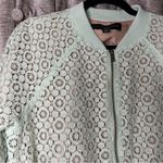 Victoria Beckham  for Target Green Lace Overlay Zip Front Bomber Jacket Medium Photo 3