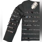 J.Crew  Heavy Jersey Long-Sleeve T-Shirt with Paillette Embellishment Size XXS Photo 3