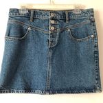 Lucky Brand Denim Mid Rise Button Fly Mini Skirt Photo 0