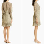 ByTimo | Sheer Floral Ruished‎ Dress Long Sleeve Small Green Photo 2