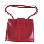 Vera Pelle Leather Shoulder Bag Tote Burgundy Classic Office Rare Made In Italy Photo 2