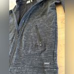 Athleta Stronger CYA Long Fleece Lined Hoodie Jacket Charcoal Heathered Grey-XXS Photo 3