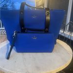Kate Spade Esta Street Babe neoprene large tote & wristlet cosmetic bag BLUE Photo 3
