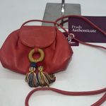 Loewe  Mini‎ Red Leather Tassle Crossbody Bag Pre Authenticated Photo 4