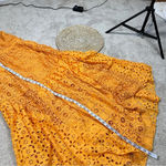 BHLDN x Free People Robinne Crochet Lace Maxi Dress Boho Yellow Orange Size M Photo 12