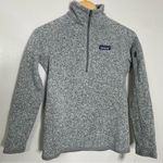 Patagonia  Womens Better Sweater Quarter Zip Pullover Jacket XS Birch White‎ Gray Photo 2