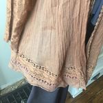 Free People  One flowy lace neck semi sheer boho artsy S blouse Photo 2