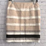 White House | Black Market White House, black market Elegant Tan and White Striped Skirt Woman’s Size 8 Photo 0
