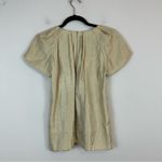 Club Monaco  | Gold Sparkle Short Sleeve Pintucked Blouse Size XS Photo 4