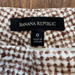 Banana Republic Women's Blake Wide Leg Crop Dress Pants Size 0 Brown White Photo 3