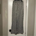 ZARA  geometric wide leg pants black cream green size S Photo 2
