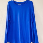 IBKUL Crewneck Long Sleeve Mesh Athletic Top in Blue XL Photo 0