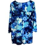 Ava & Grace long sleeve blue watercolor 3 ring top size 1X Photo 1