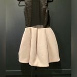 Halston Heritage  jacquard Fit Flare Color block puff cocktail Mini Dress 2 Photo 6