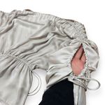 Max Studio NWT Nude Taupe Cold Shoulder Loose Cinched Waist Blouse - Size Medium Photo 2