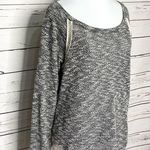 YA Los Angeles Heather Gray Crochet Trim Lightweight Sweater Top Size Large Boho Photo 2