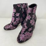 Sam Edelman  Floral Jacquard Ankle Boot size 7 Black Pink Cherry Blossom Photo 1