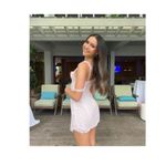 NEW The Bar Sz 2 Jade Floral Jacquard Chiffon Mini Dress Rose Pink Photo 3