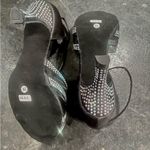 NWOT Womens Ballroom 3" Heels. OpenToe, Black, Suede Soles & Shiny Rhinestones Size 8.5 Photo 5