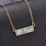 Boutique NEW Gold Howlite Bar Necklace‎ Photo 7