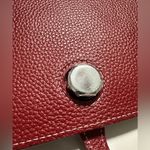 Red Pebbled Grain Genuine Leather Wallet Short Wallet Photo 3