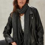 Lucky Brand NWT Dark Gray Scarf with Fringe Photo 0