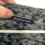 American Eagle  Fireside Marled Sweater Blue Navy Blue Gold Metallic Cotton Small Photo 3