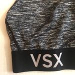 Victoria's Secret Sport Sports Bra Heathered Grey Sz L EUC Black VSX Logo Band Photo 2