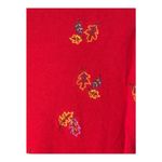 Quacker Factory Vintage Cardigan Set Top Red Leaf Embroidered Women Size Large Photo 5