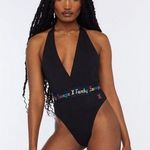 FOREVER SAVAGE BODYSUIT WITH RAINBOW LOGO Black Photo 0
