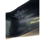 Andrew Marc SZ 6 New York Racee Faux Leather Stylist Almond Toe Heels Black Photo 11