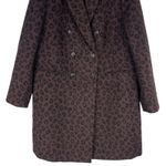 Ann Taylor Wool Blend Chesterfield Coat Brown Cheetah Print Size XL Photo 6