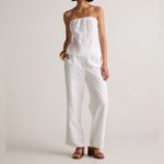 Quince NWT 100% European White Linen Strapless Top Sz M Photo 1