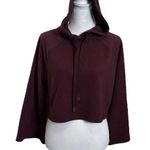 Athleta Steady State Crop Sweatshirt Hoodie Cropped Antique Burgundy Women’s XXS Photo 0