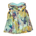 Donna Morgan  100% Silk Colorful Floral Strapless Mini Dress Chiffon size 20W Photo 4