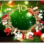 Christmas Charm Bracelet New Bells Gingerbread Man Stocking Wreath Candy… Red Photo 0