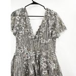 Mac Duggal 20392 Gunmetal Embellished Butterfly Fit and Flare Tea-Length Dress Photo 3