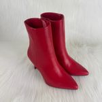 Qupid New Women's Portia Faux Leather Ankle Boots Bootie Shoes Size 6 Red Photo 1